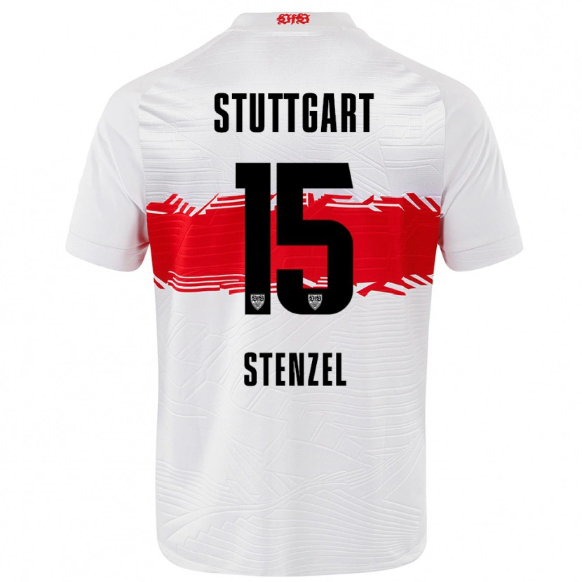 Danxen Pánské Pascal Stenzel #15 Bílá Červená Domů Hráčské Dresy 2025/26 Dres