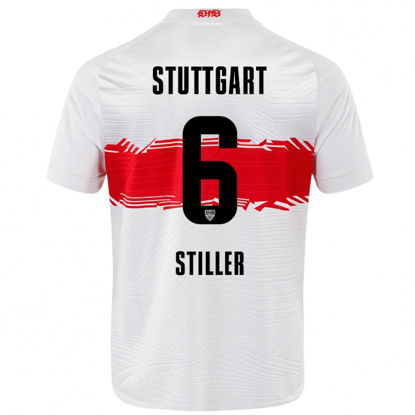 Danxen Pánské Angelo Stiller #6 Bílá Červená Domů Hráčské Dresy 2025/26 Dres