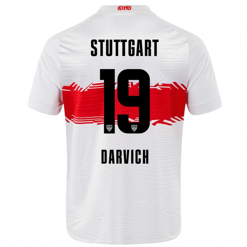 Danxen Pánské Noah Darvich #19 Bílá Červená Domů Hráčské Dresy 2025/26 Dres