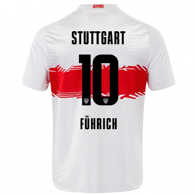 Danxen Pánské Chris Führich #10 Bílá Červená Domů Hráčské Dresy 2025/26 Dres