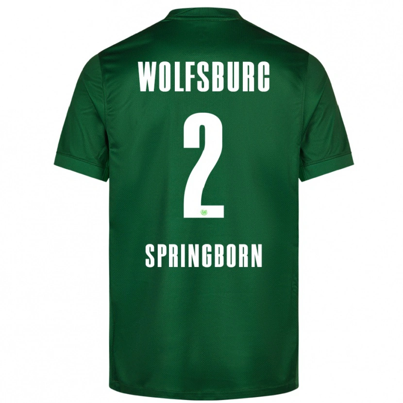 Danxen Pánské Noah Springborn #2 Zelená Bílá Domů Hráčské Dresy 2025/26 Dres