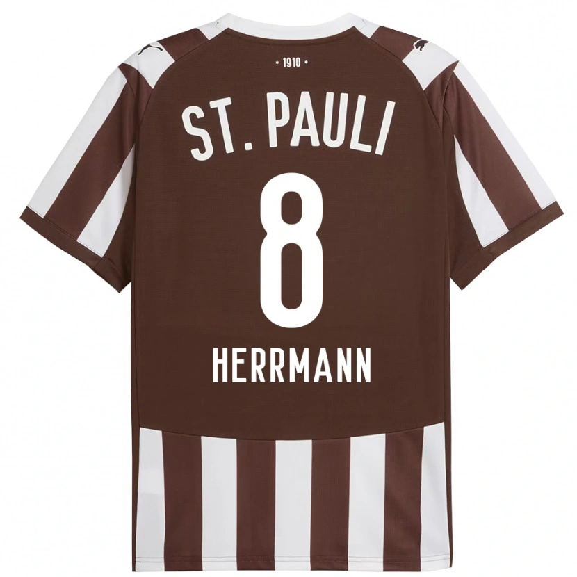 Danxen Pánské Max Herrmann #8 Kávová Bílá Domů Hráčské Dresy 2025/26 Dres