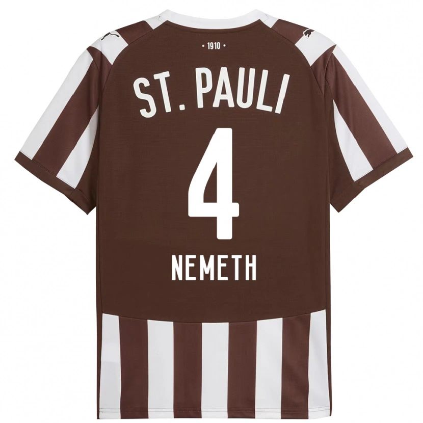 Danxen Pánské David Nemeth #4 Kávová Bílá Domů Hráčské Dresy 2025/26 Dres