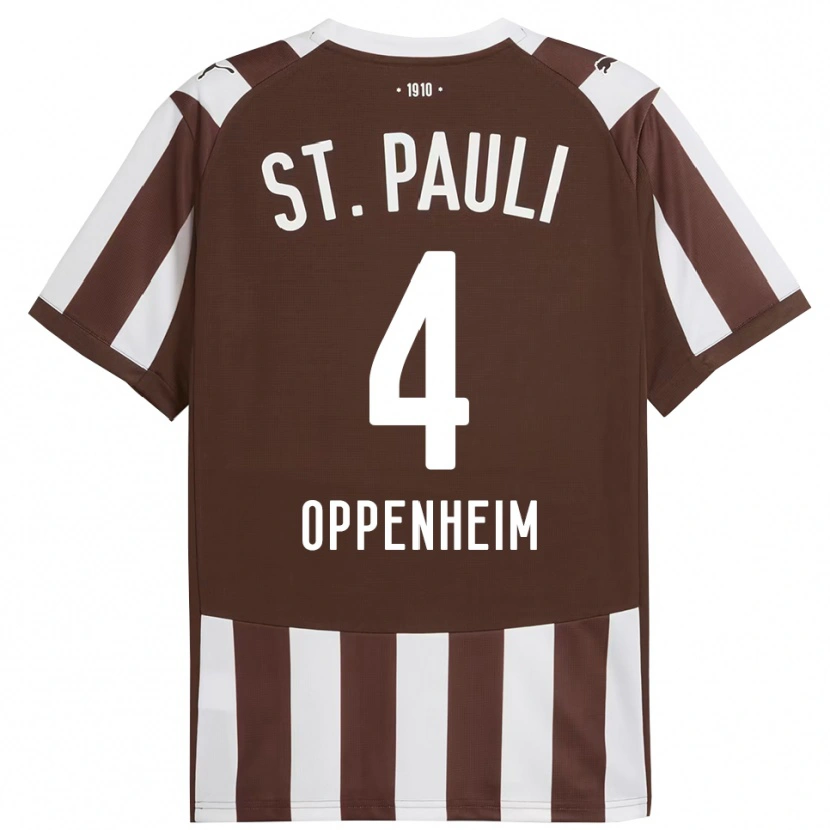 Danxen Pánské Merle Oppenheim #4 Kávová Bílá Domů Hráčské Dresy 2025/26 Dres