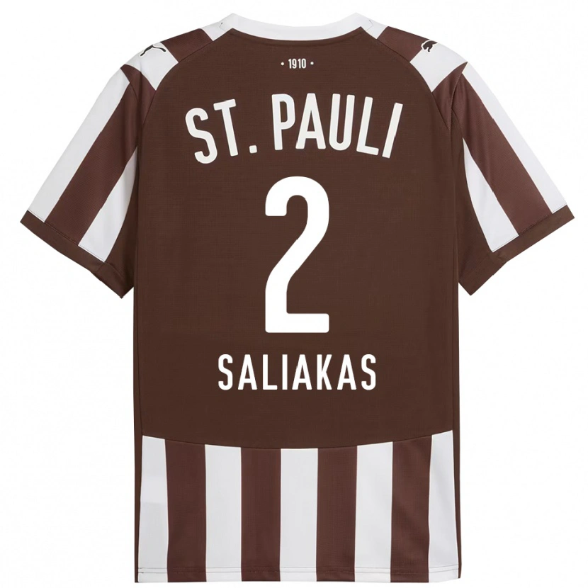 Danxen Pánské Manolis Saliakas #2 Kávová Bílá Domů Hráčské Dresy 2025/26 Dres