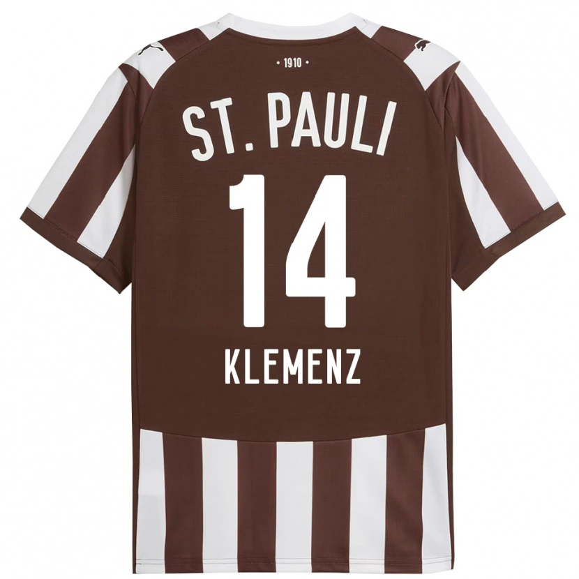Danxen Pánské Julian Klemenz #14 Kávová Bílá Domů Hráčské Dresy 2025/26 Dres