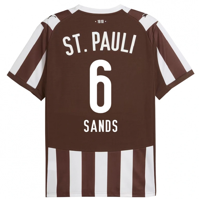 Danxen Pánské James Sands #6 Kávová Bílá Domů Hráčské Dresy 2025/26 Dres
