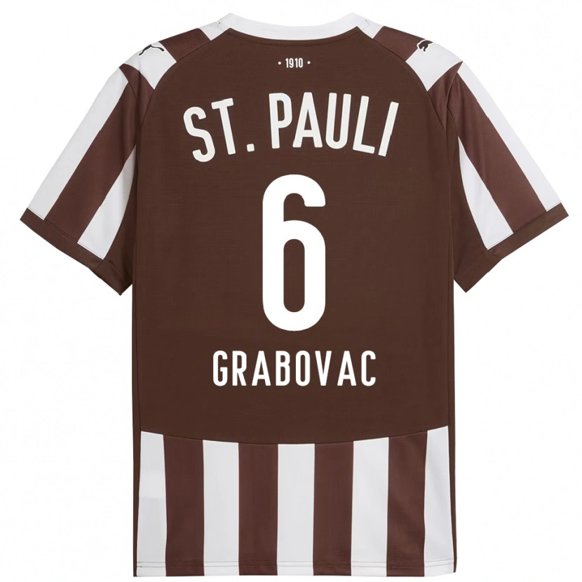 Danxen Pánské Danijel Grabovac #6 Kávová Bílá Domů Hráčské Dresy 2025/26 Dres