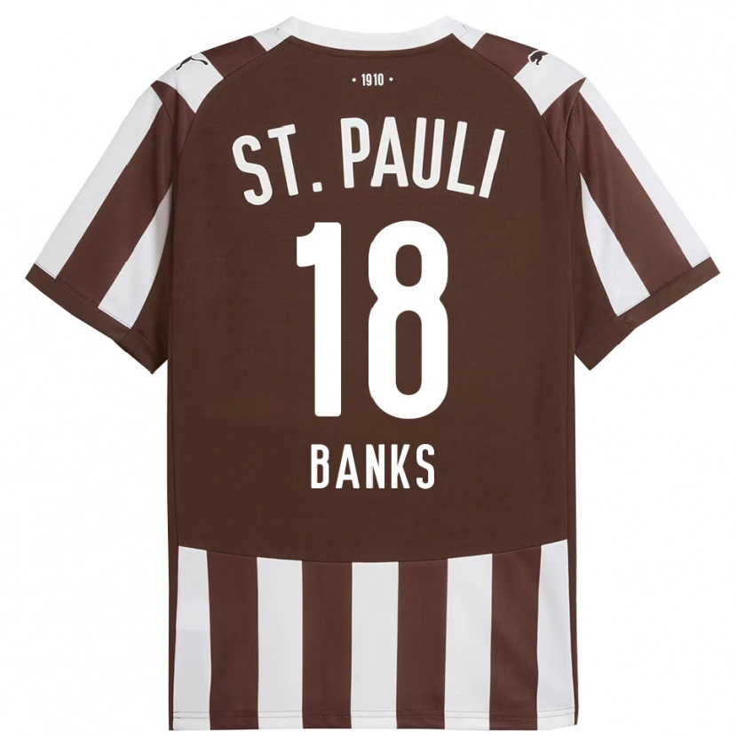 Danxen Pánské Scott Banks #18 Kávová Bílá Domů Hráčské Dresy 2025/26 Dres