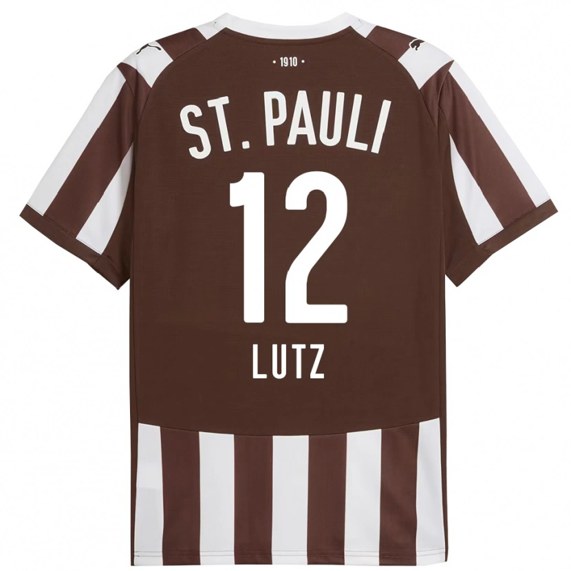 Danxen Pánské Josefin Lutz #12 Kávová Bílá Domů Hráčské Dresy 2025/26 Dres