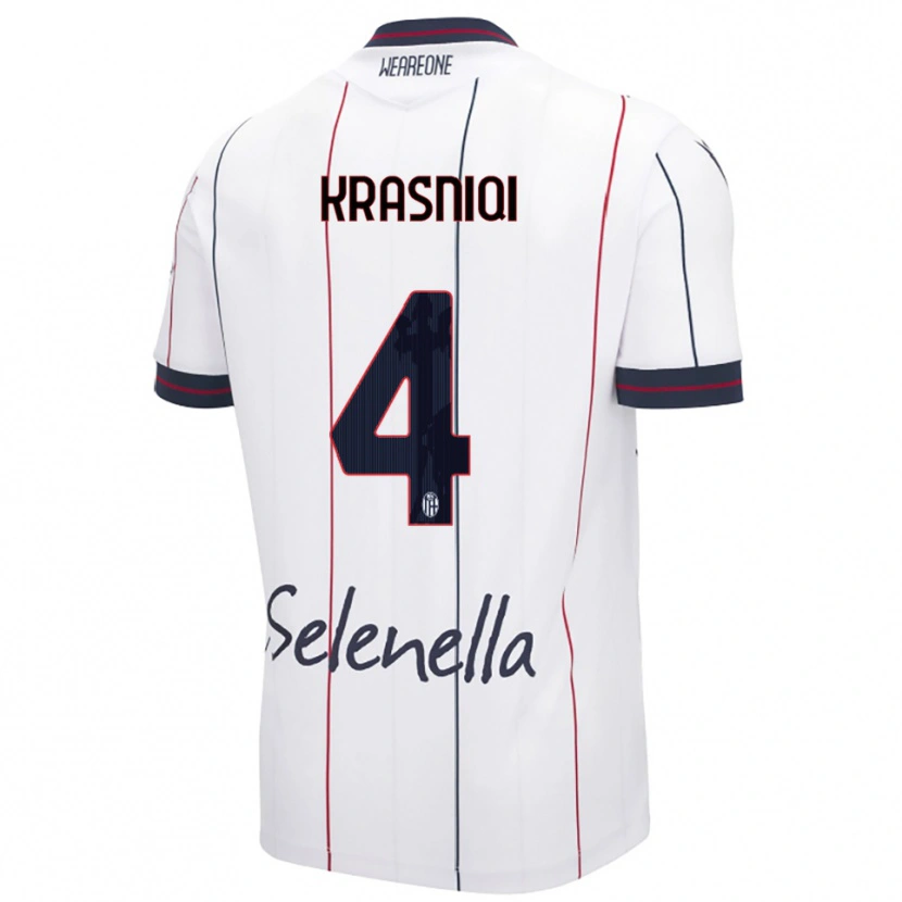 Danxen Pánské Besalet Krasniqi #4 Bílá Královská Modř Daleko Hráčské Dresy 2025/26 Dres