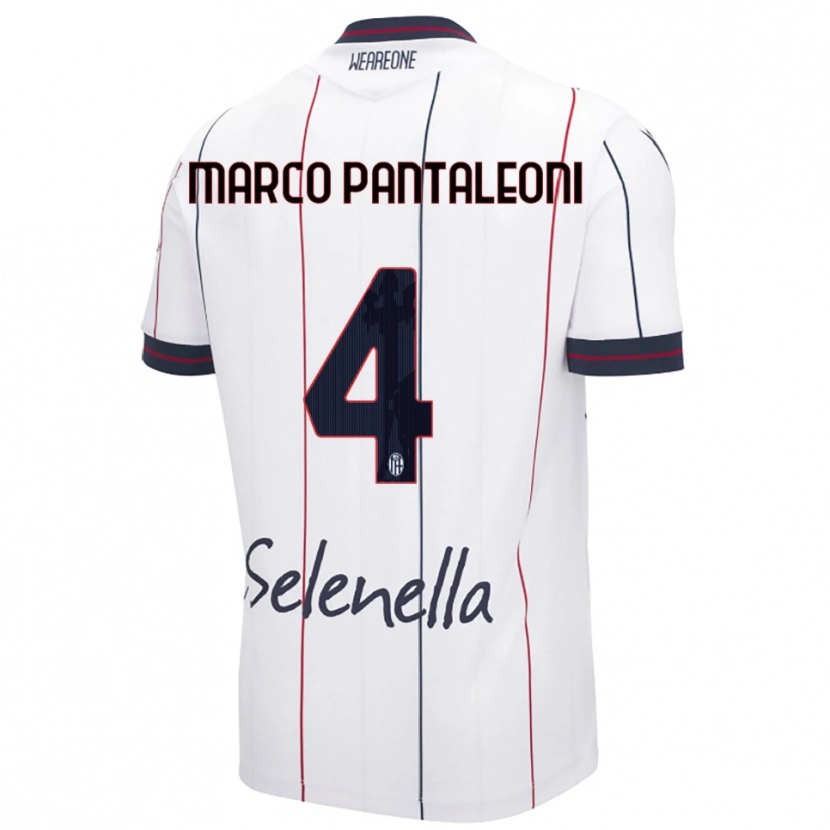 Danxen Pánské Gian Marco Pantaleoni #4 Bílá Královská Modř Daleko Hráčské Dresy 2025/26 Dres