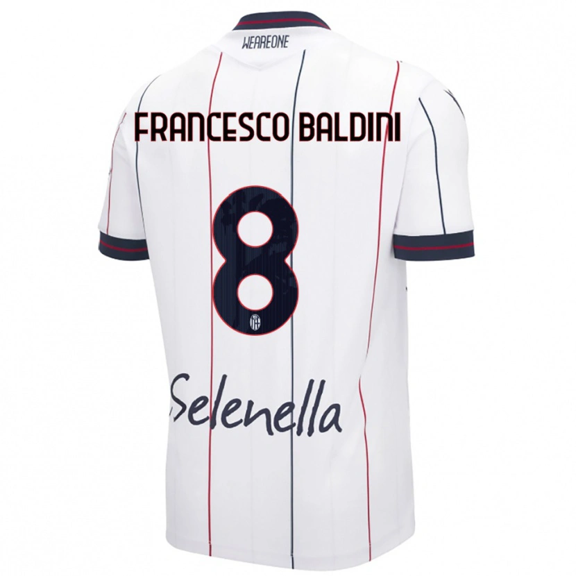 Danxen Pánské Giovanni Francesco Baldini #8 Bílá Královská Modř Daleko Hráčské Dresy 2025/26 Dres