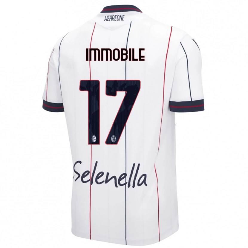 Danxen Pánské Ciro Immobile #17 Bílá Královská Modř Daleko Hráčské Dresy 2025/26 Dres