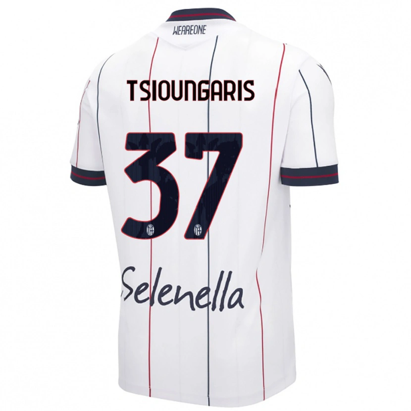 Danxen Pánské Theodoros Tsioungaris #37 Bílá Královská Modř Daleko Hráčské Dresy 2025/26 Dres