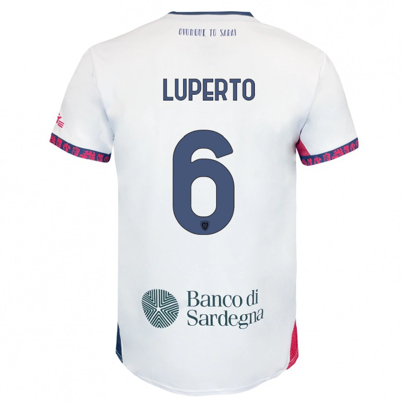 Danxen Pánské Sebastiano Luperto #6 Bílá Námořnická Modř Červená Daleko Hráčské Dresy 2025/26 Dres