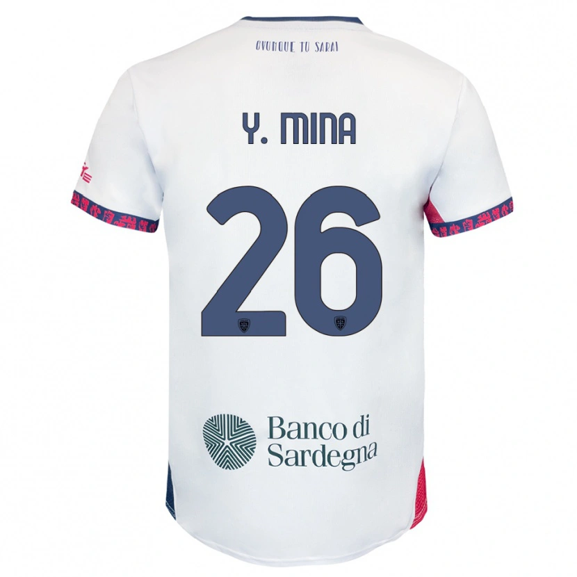 Danxen Pánské Yerry Mina #26 Bílá Námořnická Modř Červená Daleko Hráčské Dresy 2025/26 Dres