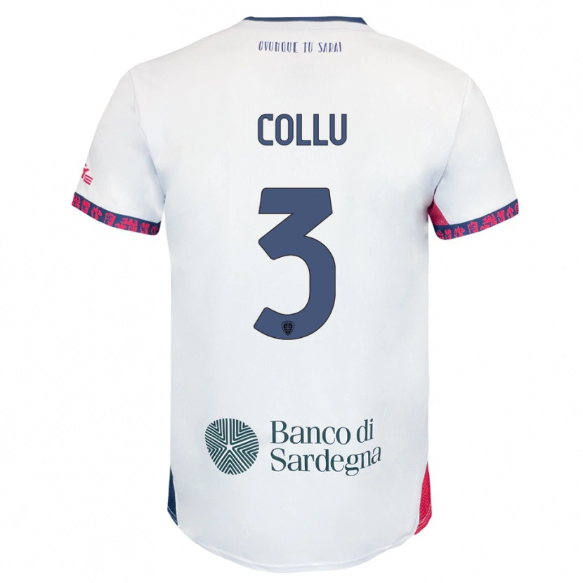 Danxen Pánské Davide Collu #3 Bílá Námořnická Modř Červená Daleko Hráčské Dresy 2025/26 Dres