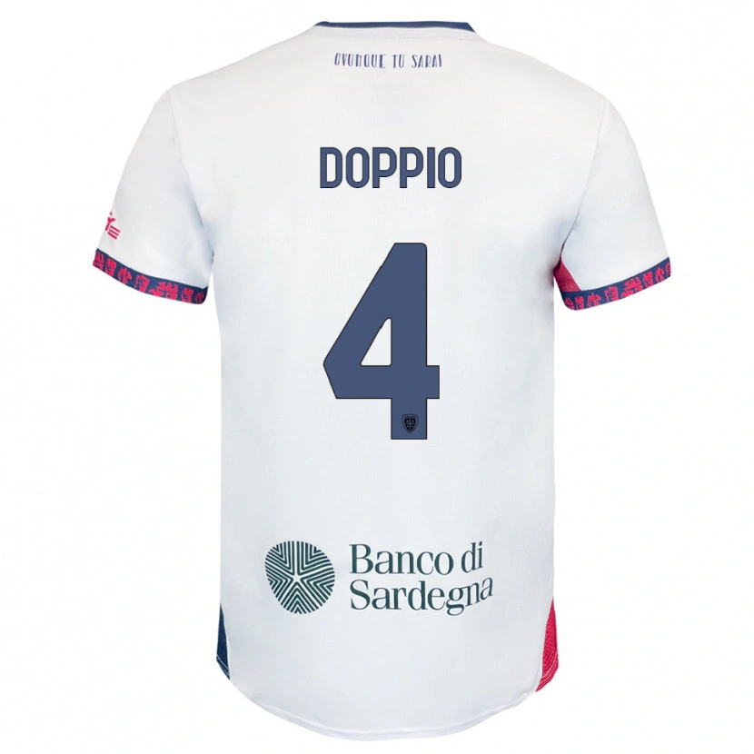 Danxen Pánské Andrea Doppio #4 Bílá Námořnická Modř Červená Daleko Hráčské Dresy 2025/26 Dres