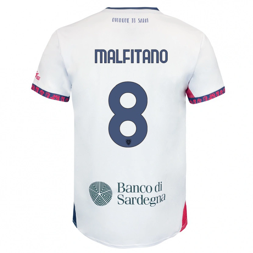 Danxen Pánské Roberto Malfitano #8 Bílá Námořnická Modř Červená Daleko Hráčské Dresy 2025/26 Dres