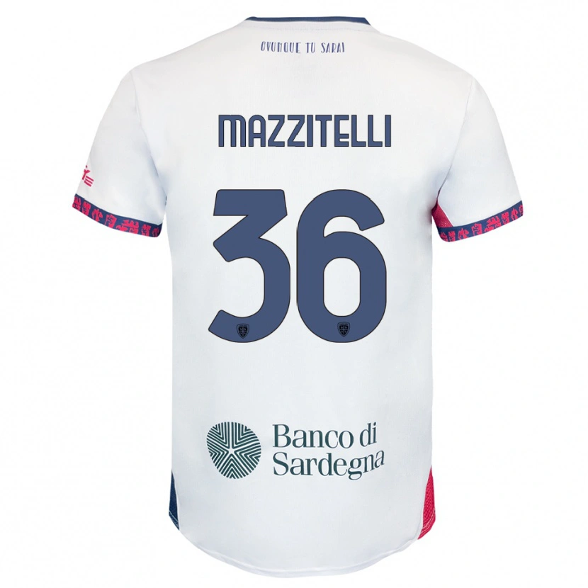 Danxen Pánské Luca Mazzitelli #36 Bílá Námořnická Modř Červená Daleko Hráčské Dresy 2025/26 Dres
