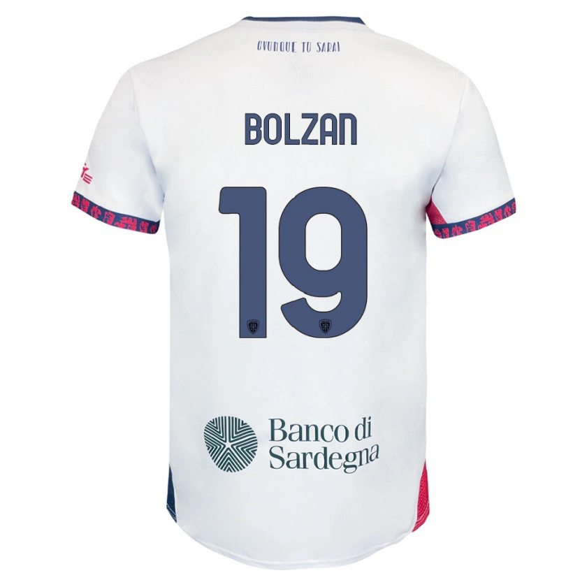 Danxen Pánské Alessandro Bolzan #19 Bílá Námořnická Modř Červená Daleko Hráčské Dresy 2025/26 Dres