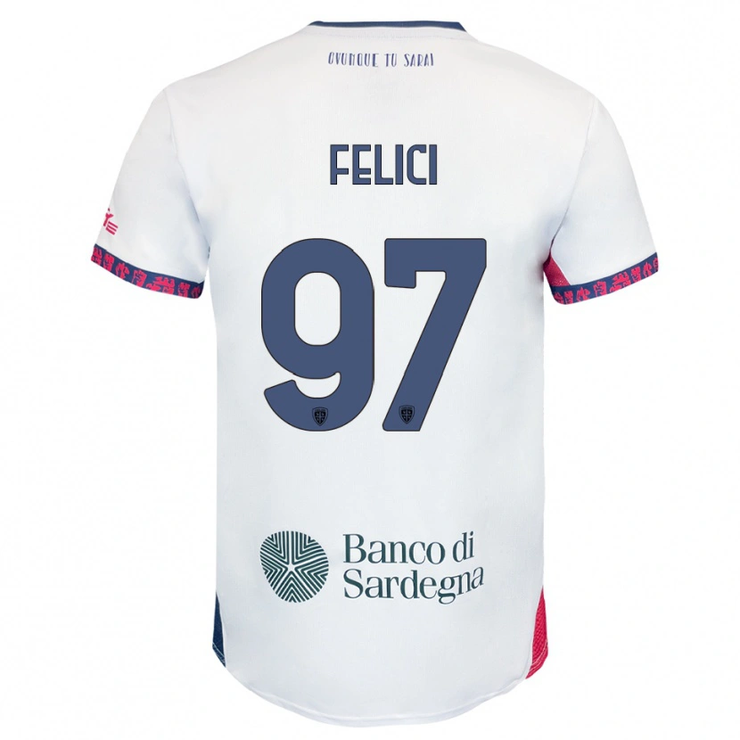 Danxen Pánské Mattia Felici #97 Bílá Námořnická Modř Červená Daleko Hráčské Dresy 2025/26 Dres