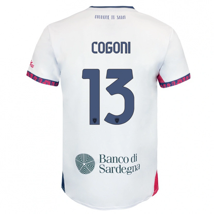 Danxen Pánské Andrea Cogoni #13 Bílá Námořnická Modř Červená Daleko Hráčské Dresy 2025/26 Dres
