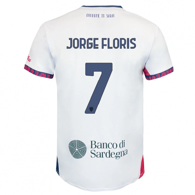 Danxen Pánské Nicolò Jorge Floris #7 Bílá Námořnická Modř Červená Daleko Hráčské Dresy 2025/26 Dres