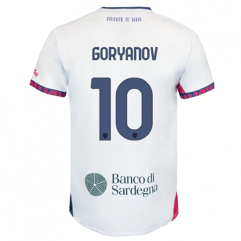 Danxen Pánské Kristiyan Goryanov #10 Bílá Námořnická Modř Červená Daleko Hráčské Dresy 2025/26 Dres