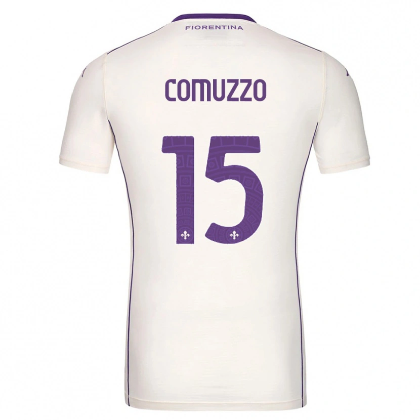 Danxen Pánské Pietro Comuzzo #15 Bílá Fialová Červená Daleko Hráčské Dresy 2025/26 Dres