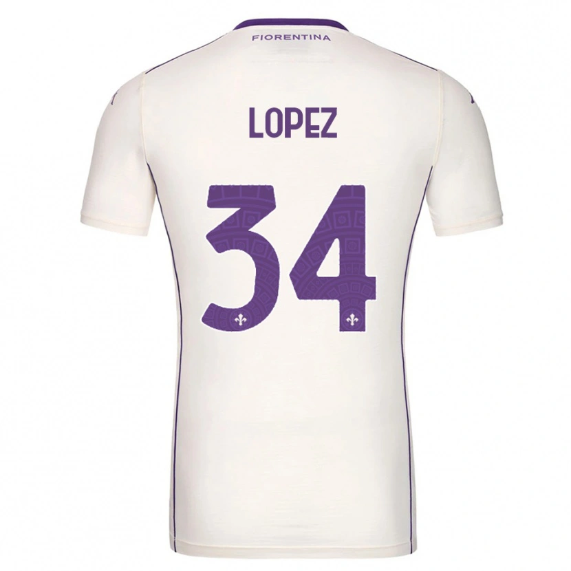 Danxen Pánské Lucas López #34 Bílá Fialová Červená Daleko Hráčské Dresy 2025/26 Dres