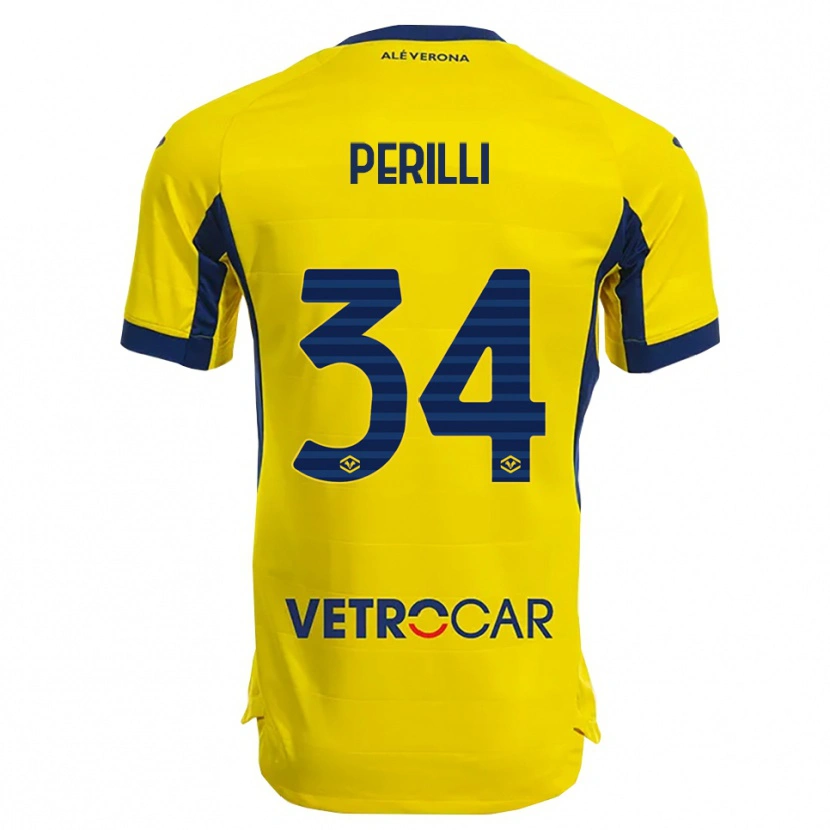 Danxen Pánské Simone Perilli #34 Žlutá Námořnická Modř Daleko Hráčské Dresy 2025/26 Dres