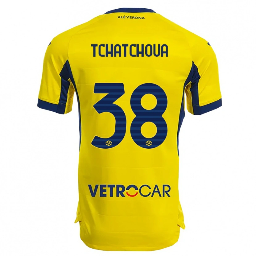 Danxen Pánské Jackson Tchatchoua #38 Žlutá Námořnická Modř Daleko Hráčské Dresy 2025/26 Dres