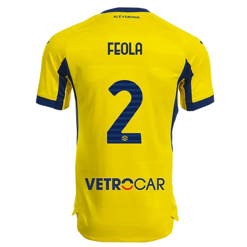 Danxen Pánské William Feola #2 Žlutá Námořnická Modř Daleko Hráčské Dresy 2025/26 Dres