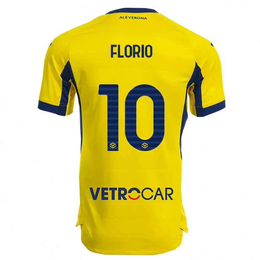Danxen Pánské Mattia Florio #10 Žlutá Námořnická Modř Daleko Hráčské Dresy 2025/26 Dres