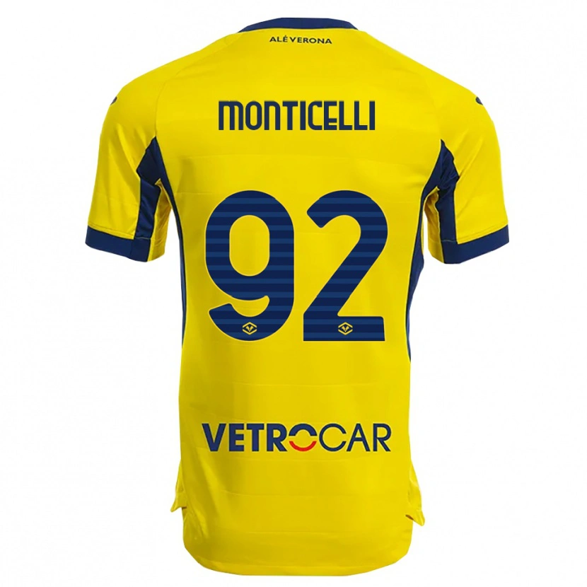 Danxen Pánské Luca Monticelli #92 Žlutá Námořnická Modř Daleko Hráčské Dresy 2025/26 Dres