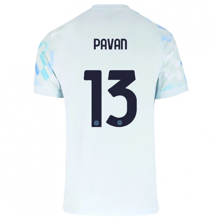 Danxen Pánské Federico Pavan #13 Bílá Modrá Daleko Hráčské Dresy 2025/26 Dres