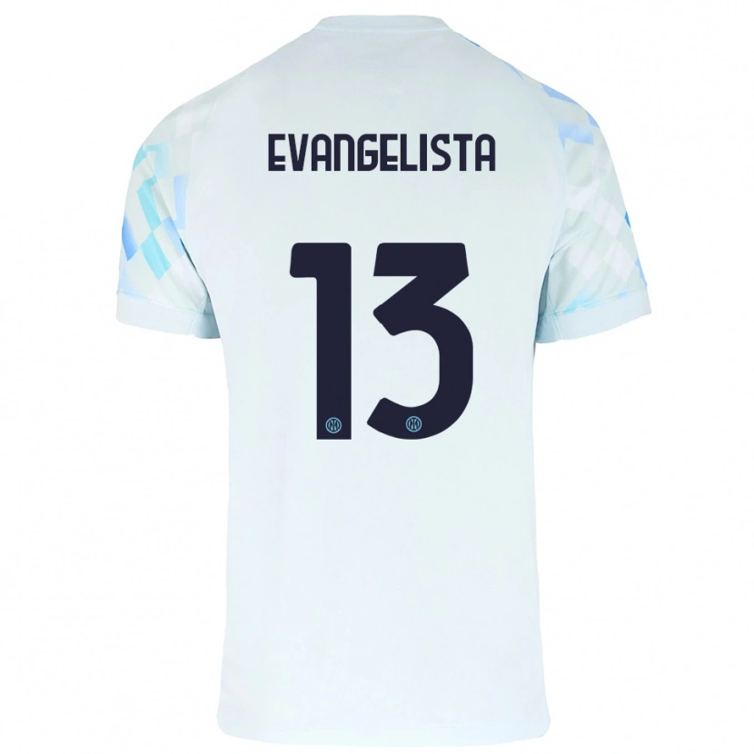 Danxen Pánské Edoardo Evangelista #13 Bílá Modrá Daleko Hráčské Dresy 2025/26 Dres