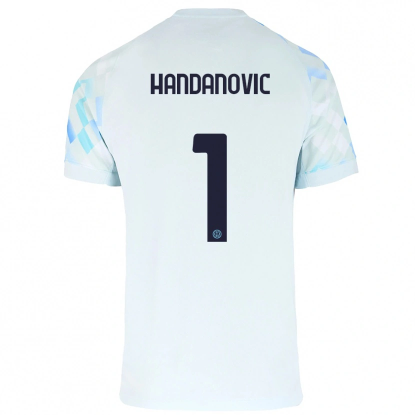 Danxen Pánské Samir Handanovic #1 Bílá Modrá Daleko Hráčské Dresy 2025/26 Dres