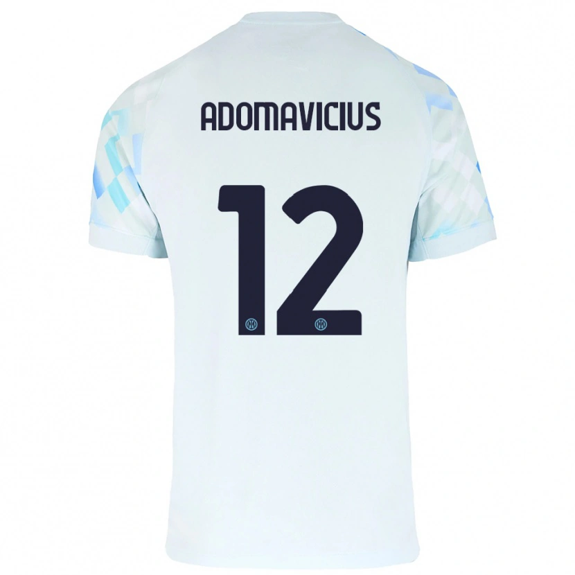 Danxen Pánské Henrikas Adomavicius #12 Bílá Modrá Daleko Hráčské Dresy 2025/26 Dres