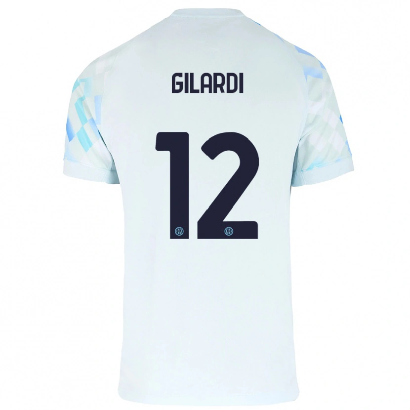 Danxen Pánské Astrid Gilardi #12 Bílá Modrá Daleko Hráčské Dresy 2025/26 Dres