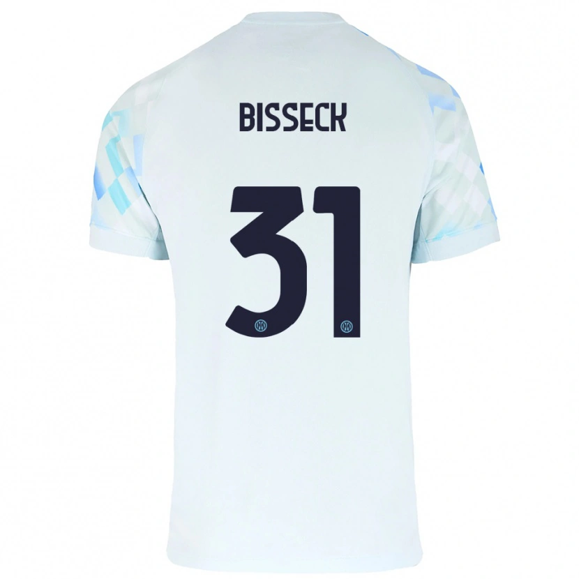 Danxen Pánské Yann Bisseck #31 Bílá Modrá Daleko Hráčské Dresy 2025/26 Dres