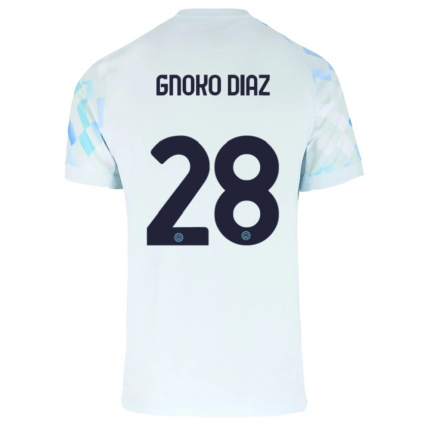 Danxen Pánské Hillary Gnoko Diaz #28 Bílá Modrá Daleko Hráčské Dresy 2025/26 Dres