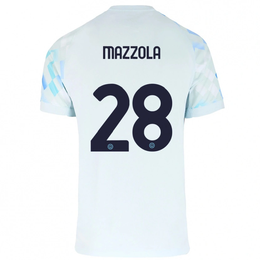 Danxen Pánské Giuseppe Mazzola #28 Bílá Modrá Daleko Hráčské Dresy 2025/26 Dres