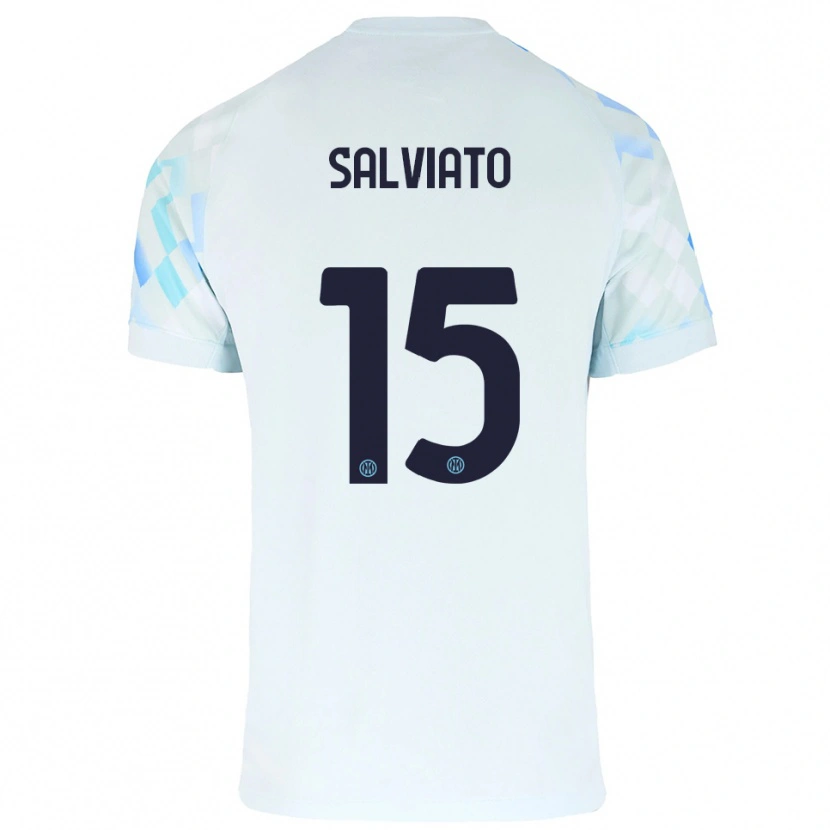 Danxen Pánské Gabriel Salviato #15 Bílá Modrá Daleko Hráčské Dresy 2025/26 Dres