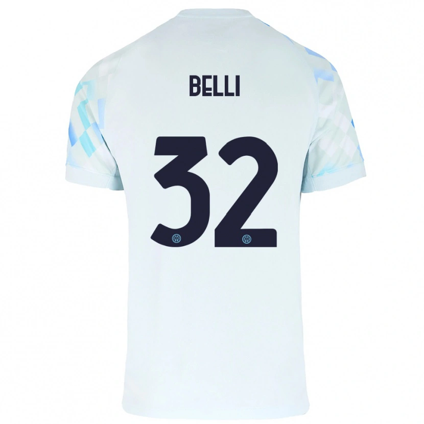 Danxen Pánské Elena Belli #32 Bílá Modrá Daleko Hráčské Dresy 2025/26 Dres