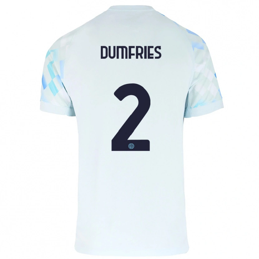 Danxen Pánské Denzel Dumfries #2 Bílá Modrá Daleko Hráčské Dresy 2025/26 Dres