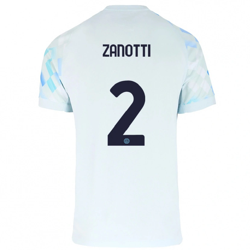 Danxen Pánské Mattia Zanotti #2 Bílá Modrá Daleko Hráčské Dresy 2025/26 Dres