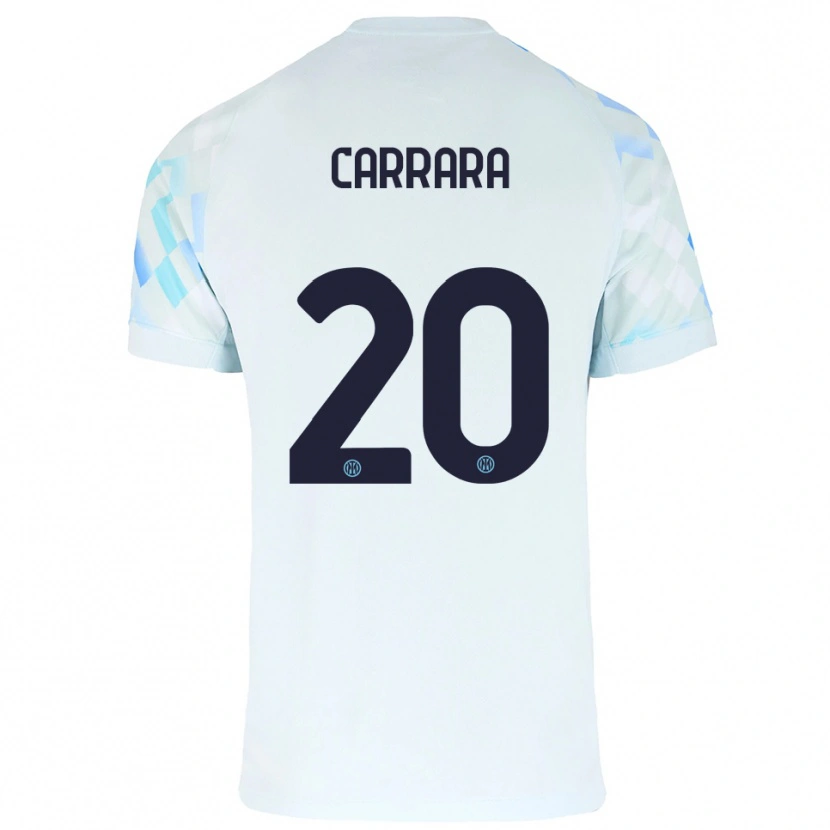 Danxen Pánské Cristian Carrara #20 Bílá Modrá Daleko Hráčské Dresy 2025/26 Dres